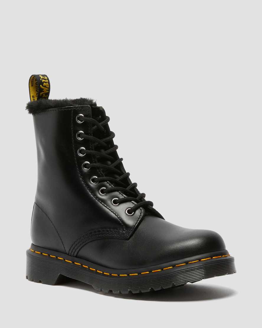 Dr. Martens 1460 Serena Faux Fur Lined Naisten Nauhalliset Nilkkurit - TummanHarmaat Nilkkurit [235-